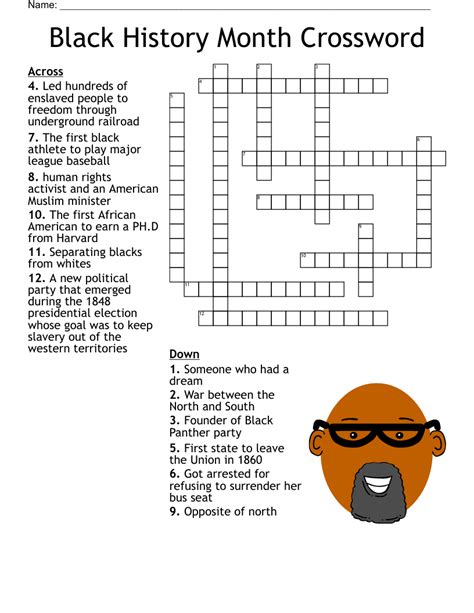 Black History Crossword Puzzles Printable
